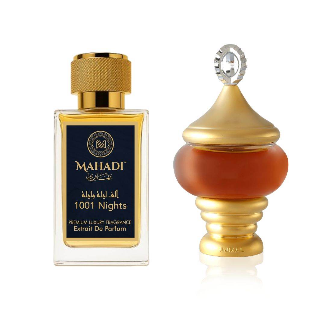 1001 Nights Perfume For Unisex | Long Lasting Eau De Parfum for Man and Woman | with Bergamot Mandarin, Peach, Musk & Vanilla | Variants Available: 35ml / 100 ml - Mahadi Perfumes