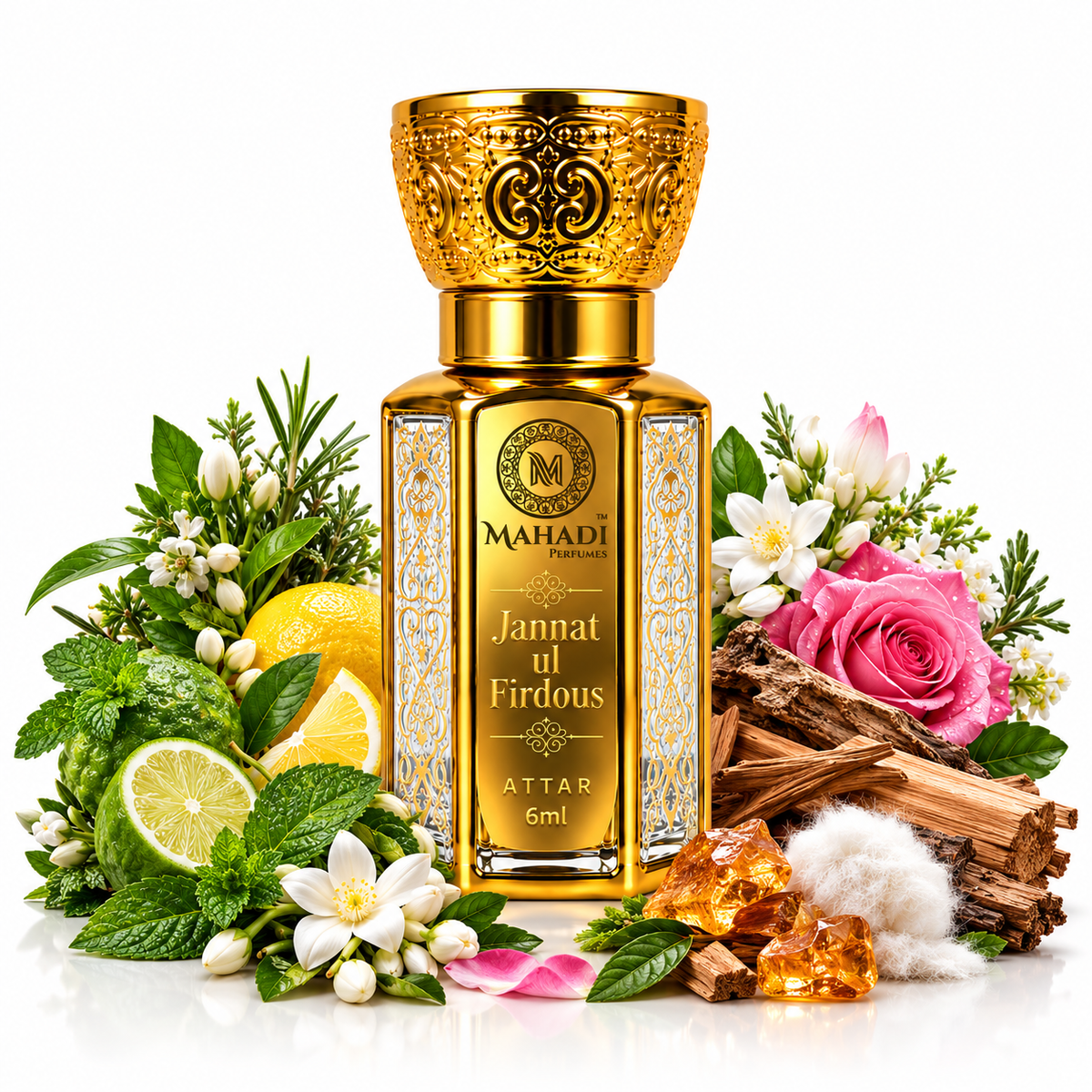 Jannat ul Firdous Attar | Long Lasting Green Floral Woody Musk Perfume Oil | Unisex