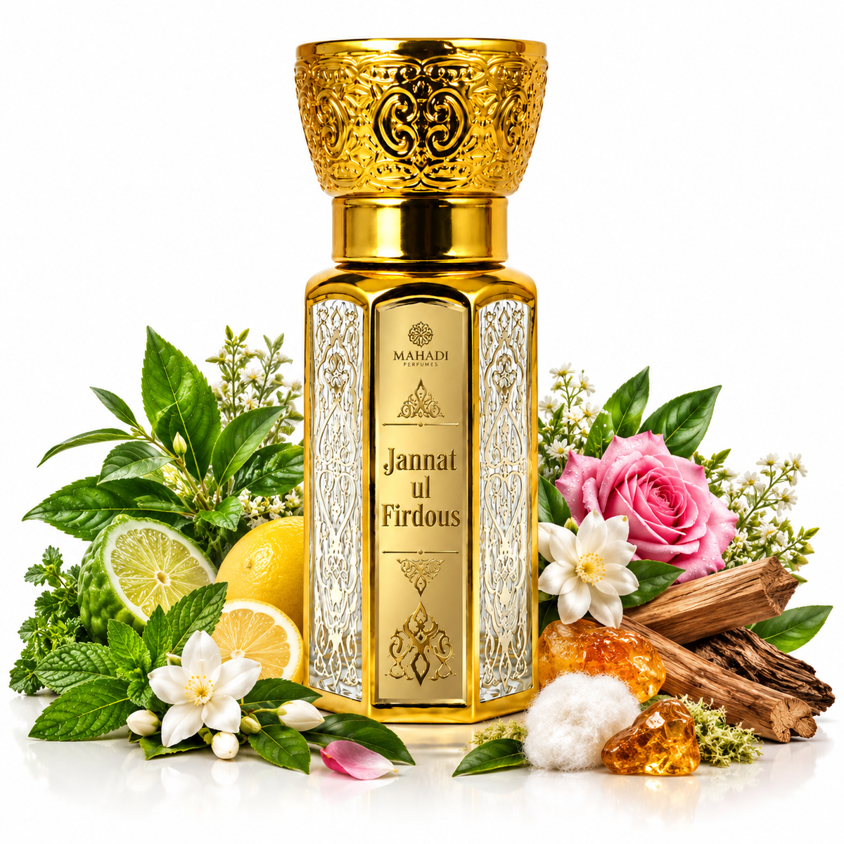 Jannat ul Firdous Attar | Long Lasting Green Floral Woody Musk Perfume Oil | Unisex