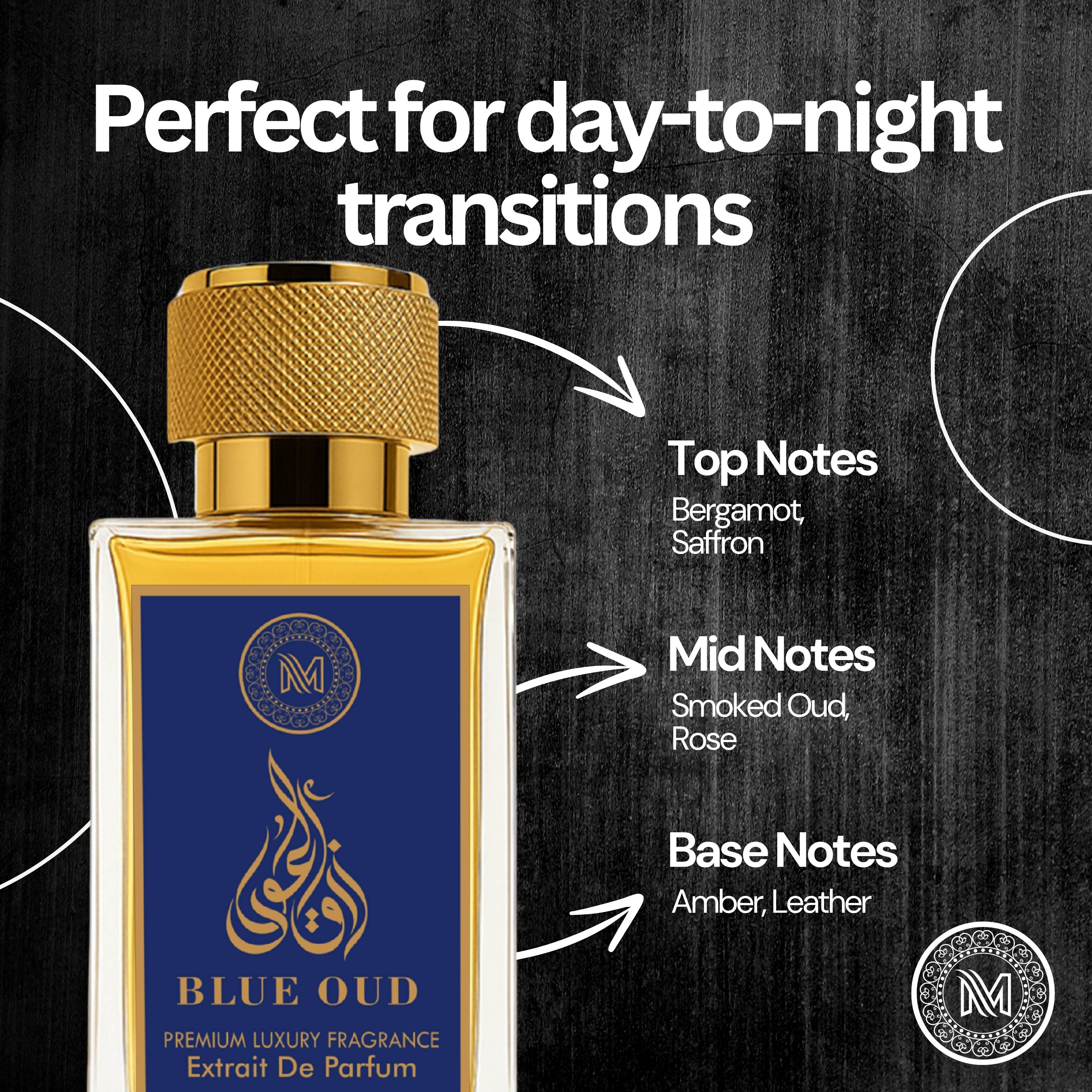 Blue Oud Eau De Parfum Unisex | Premium Luxury Fragrance | Mahadi Perfumes | Variants Available : 35 ml / 100 ml - Mahadi Perfumes