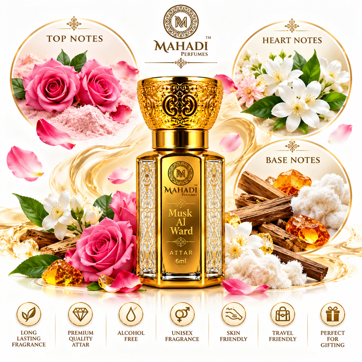 Musk Al Ward Attar | Rose & White Musk Perfume Oil
