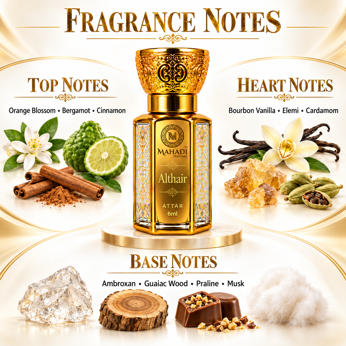 Althair Attar 6ml | Long-Lasting Warm Vanilla Fragrance