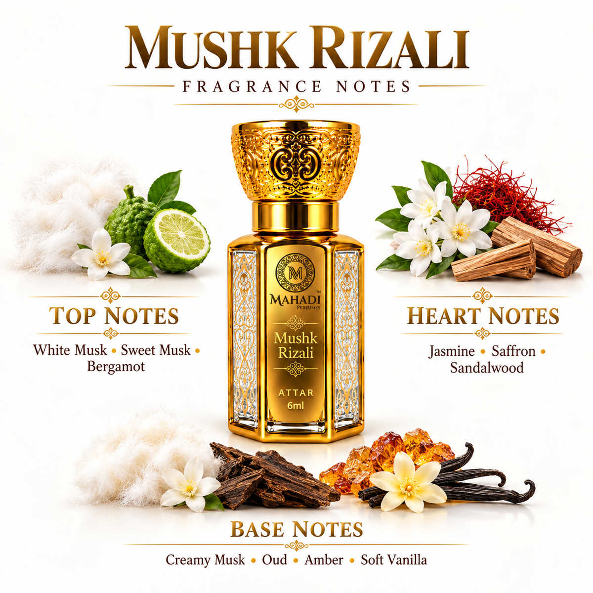 Mushk Rizali Special Attar 6ml | Musky Perfume Oil