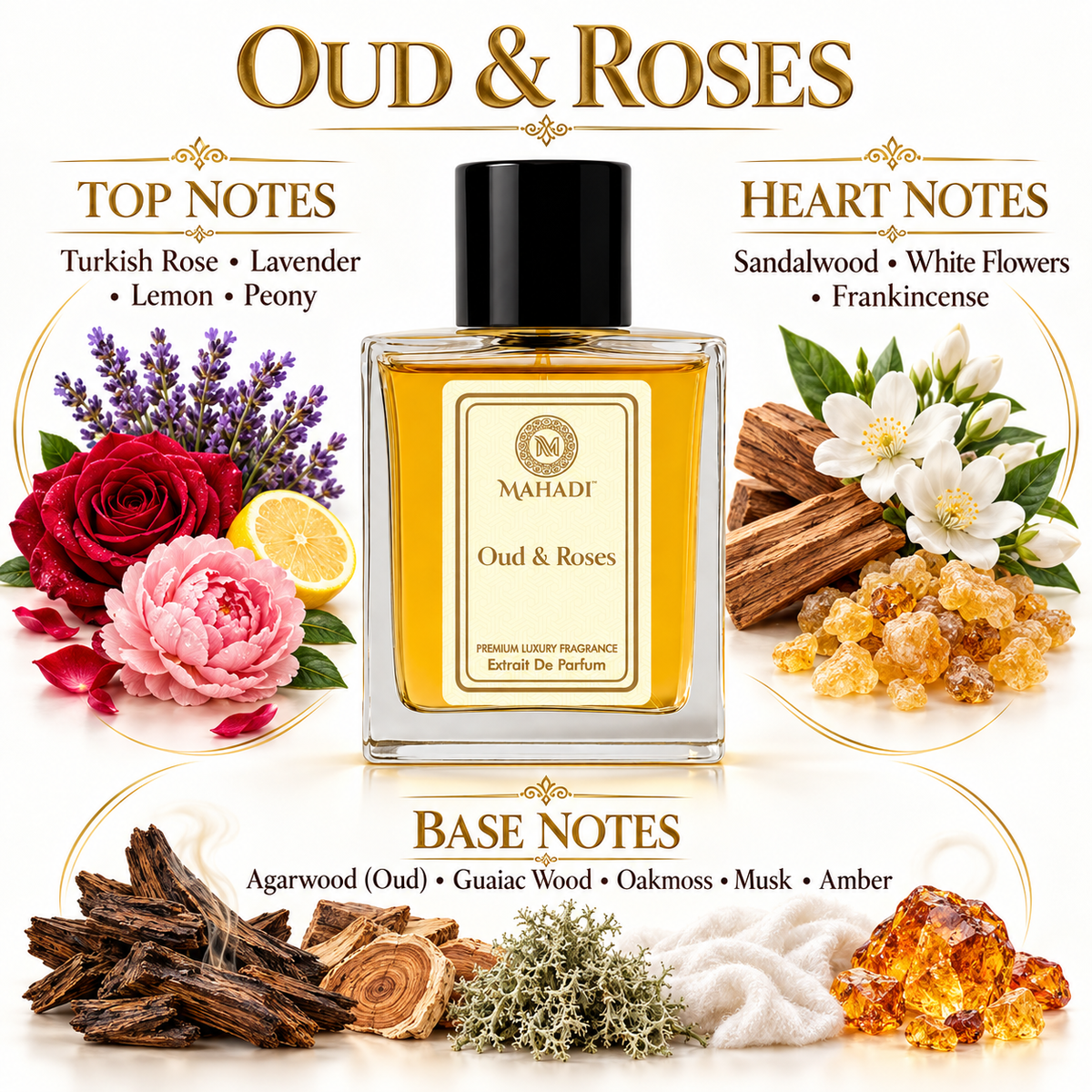 Oud & Roses Unisex Perfume – Floral Oud Fragrance
