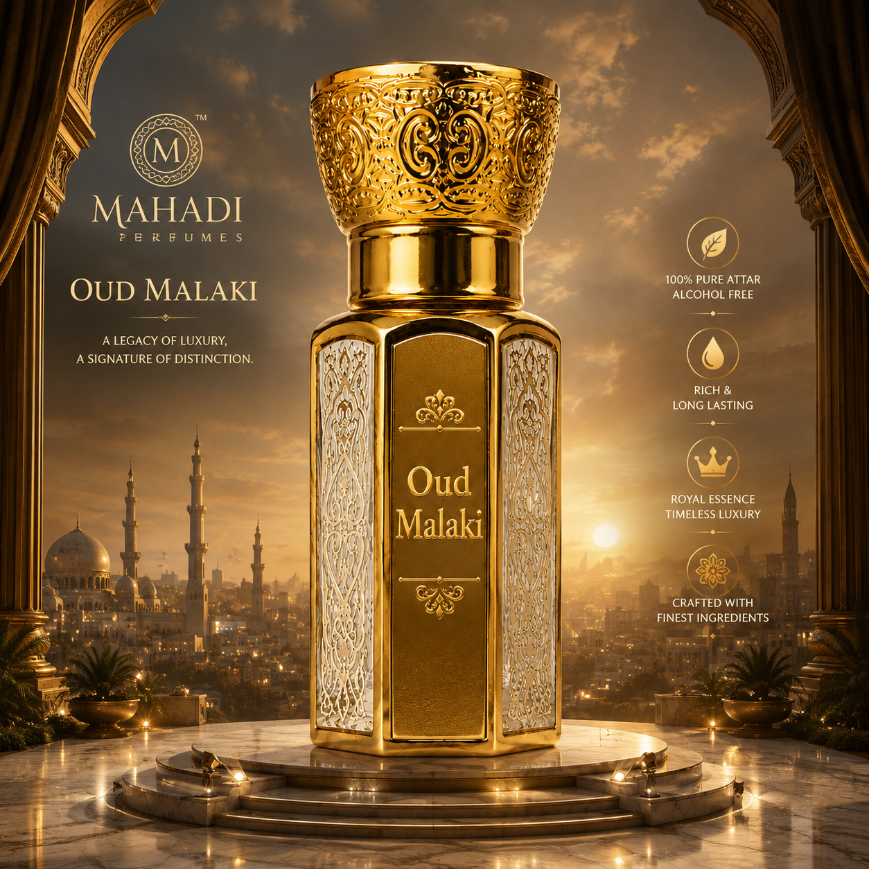 Oud Malaki Attar | Premium Long-Lasting Arabian Oud Attar for Men & Women