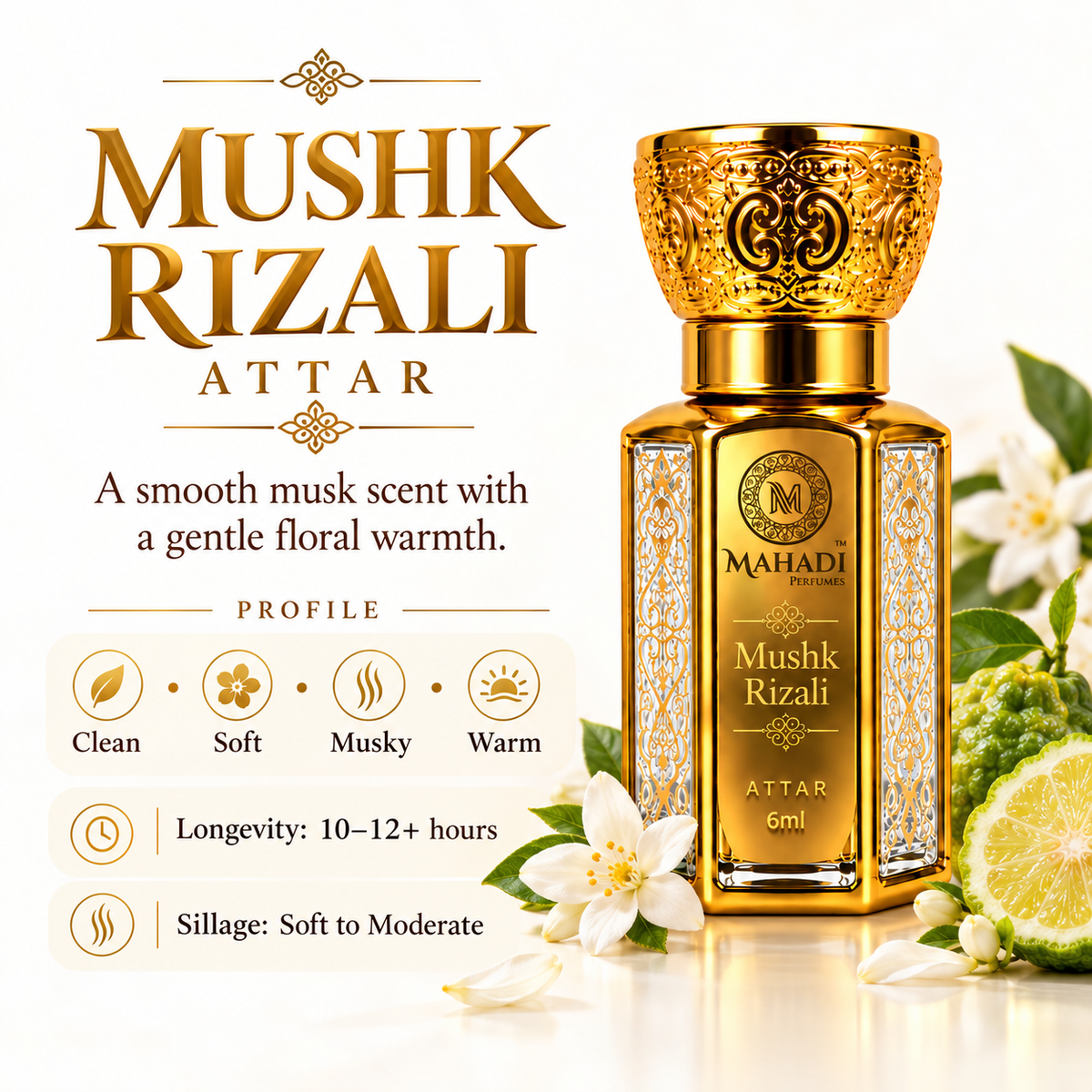 Mushk Rizali Special Attar 6ml | Musky Perfume Oil