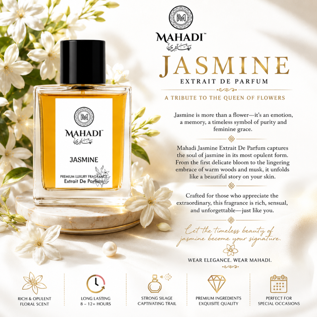 Jasmine Perfume | Extrait De Parfum | Floral Jasmine Fragrance | Long Lasting Unisex Perfume | Premium Arabian Inspired Scent