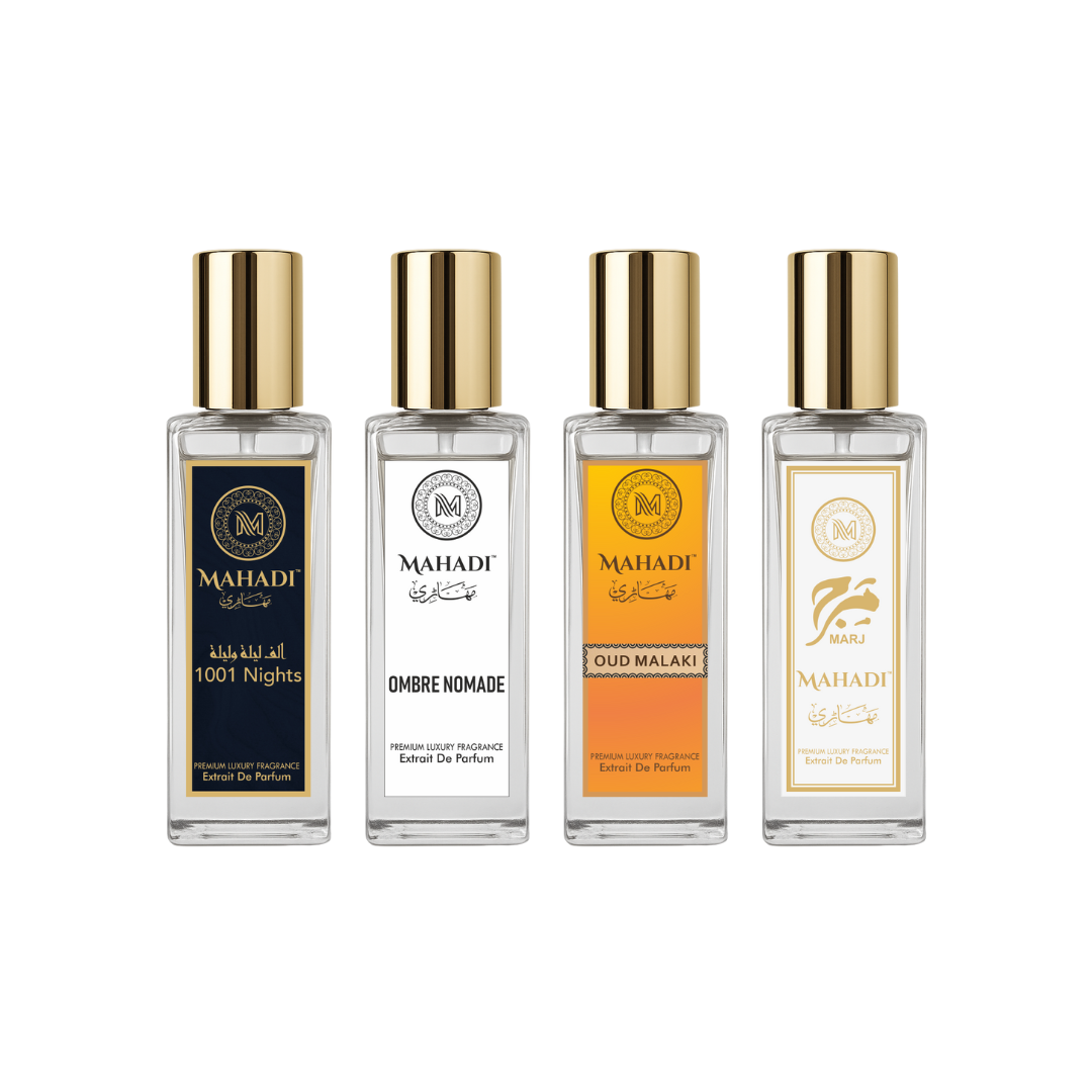 Luxury Perfume Gift Set | Pack Of 4 |1001 Nights|Ombre Nomade|Oud Malaki| Marj- 4 x 20ml
