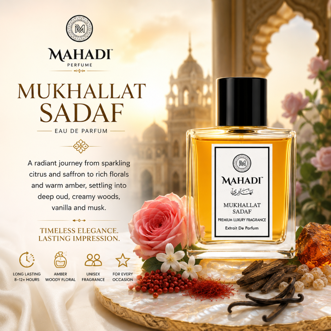 Mukhallat Sadaf Perfume | Premium Oud, Rose & Saffron EDP | Long Lasting Unisex Fragrance