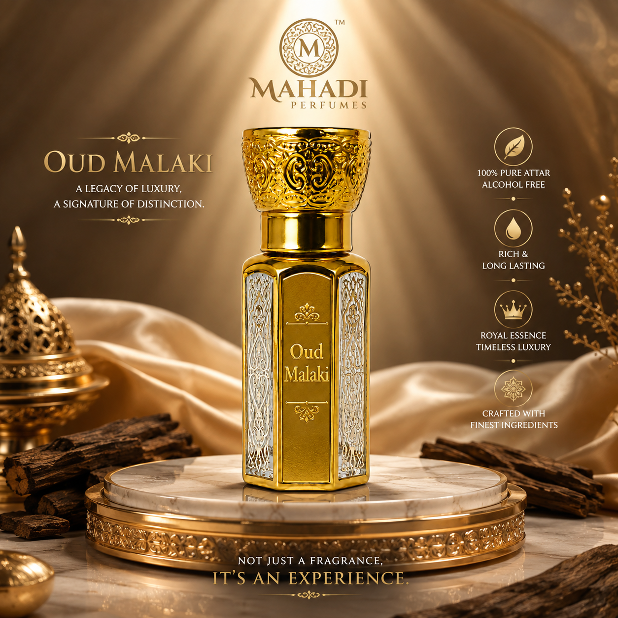 Oud Malaki Attar | Premium Long-Lasting Arabian Oud Attar for Men & Women