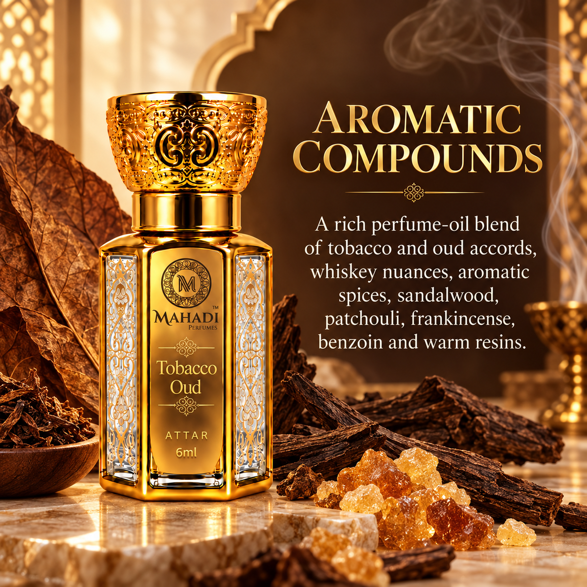 Tobacco Oud Attar 6ml | Long-Lasting Woody & Smoky Fragrance