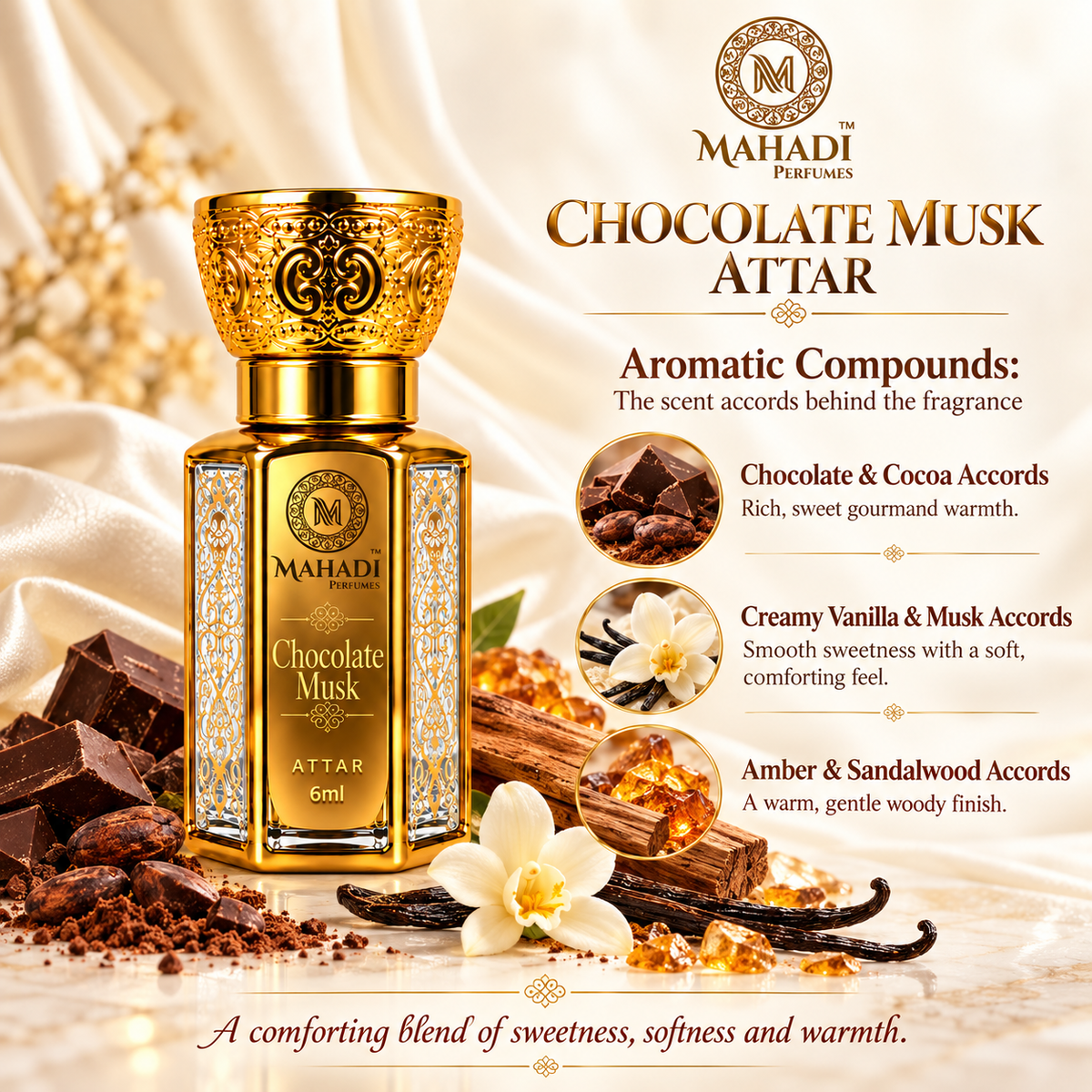 Chocolate Musk Attar | Sweet Cocoa & Vanilla Musk | Unisex
