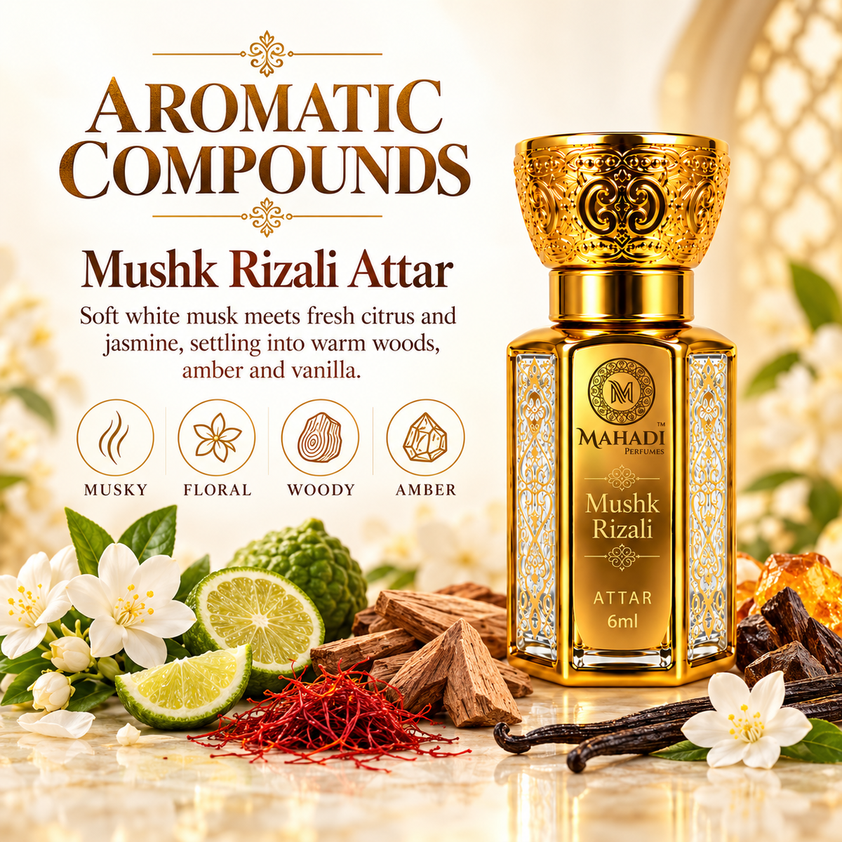 Mushk Rizali Special Attar 6ml | Musky Perfume Oil