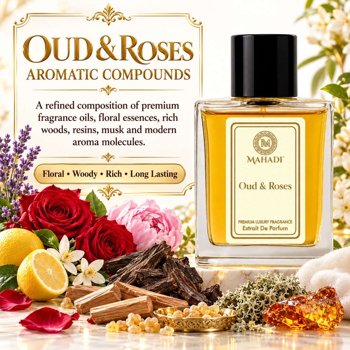 Oud & Roses Unisex Perfume – Floral Oud Fragrance