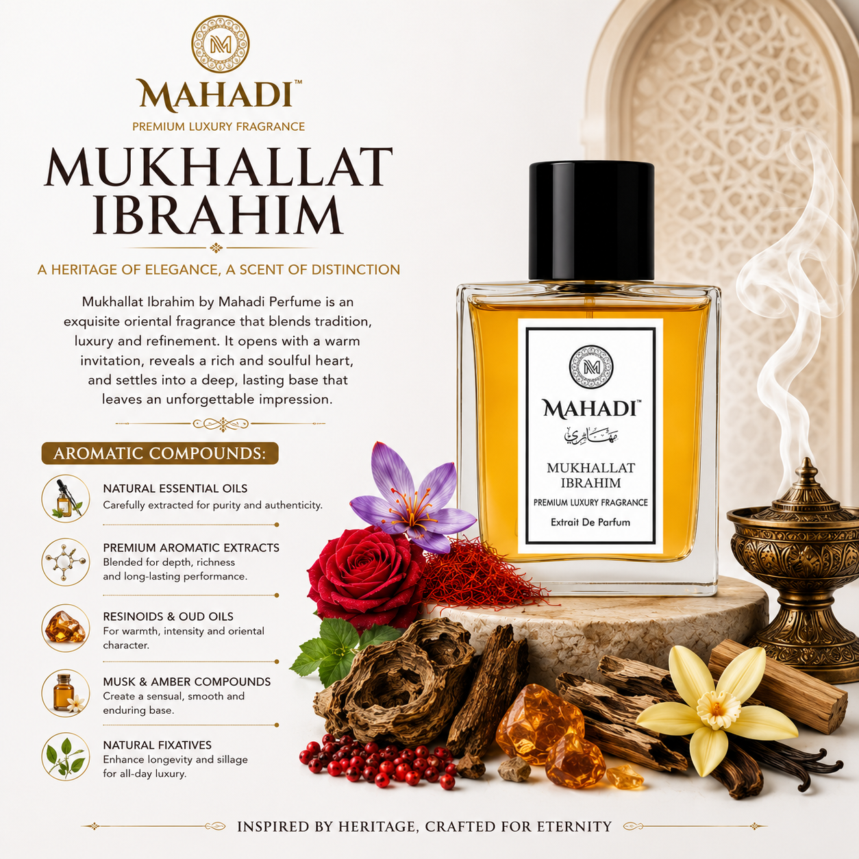 Mukhallat Ibrahim Extrait De Parfum | Luxury Oud Perfume by Mahadi