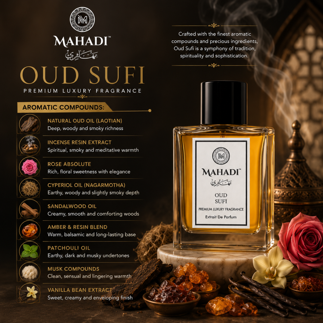 Oud Sufi Amber Woody Perfume | Oud, Patchouli, Sandalwood & Vanilla | Unisex Eau De Parfum