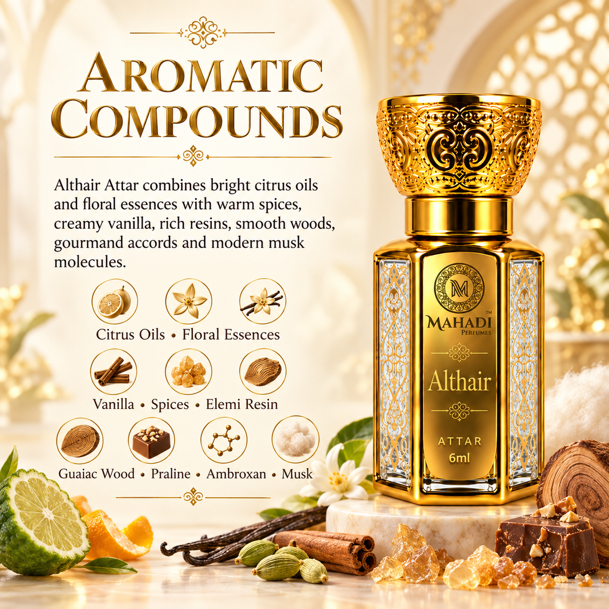 Althair Attar 6ml | Long-Lasting Warm Vanilla Fragrance