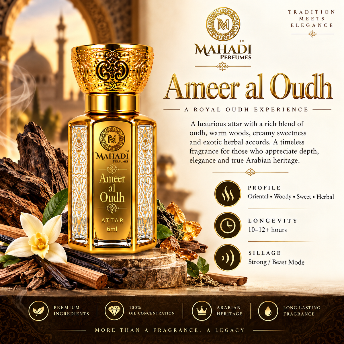 Ameer Al Oudh Attar | Premium Long Lasting Unisex Oud Fragrance