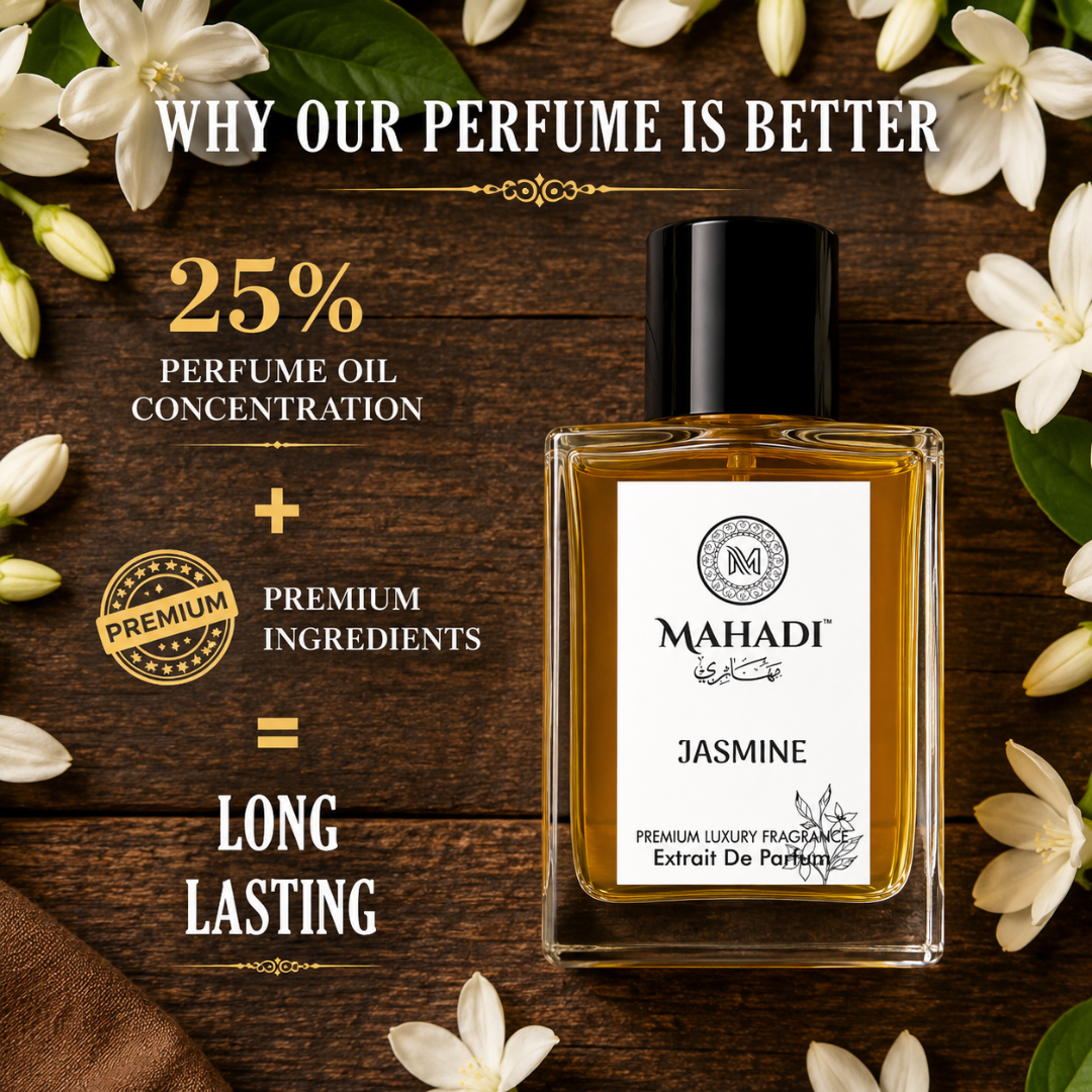 Jasmine Perfume | Extrait De Parfum | Floral Jasmine Fragrance | Long Lasting Unisex Perfume | Premium Arabian Inspired Scent