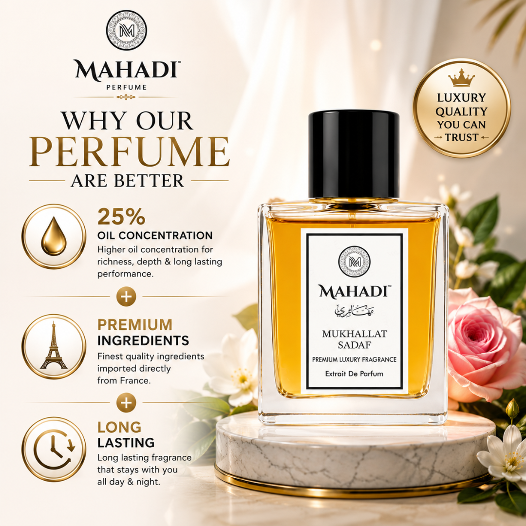Mukhallat Sadaf Perfume | Premium Oud, Rose & Saffron EDP | Long Lasting Unisex Fragrance
