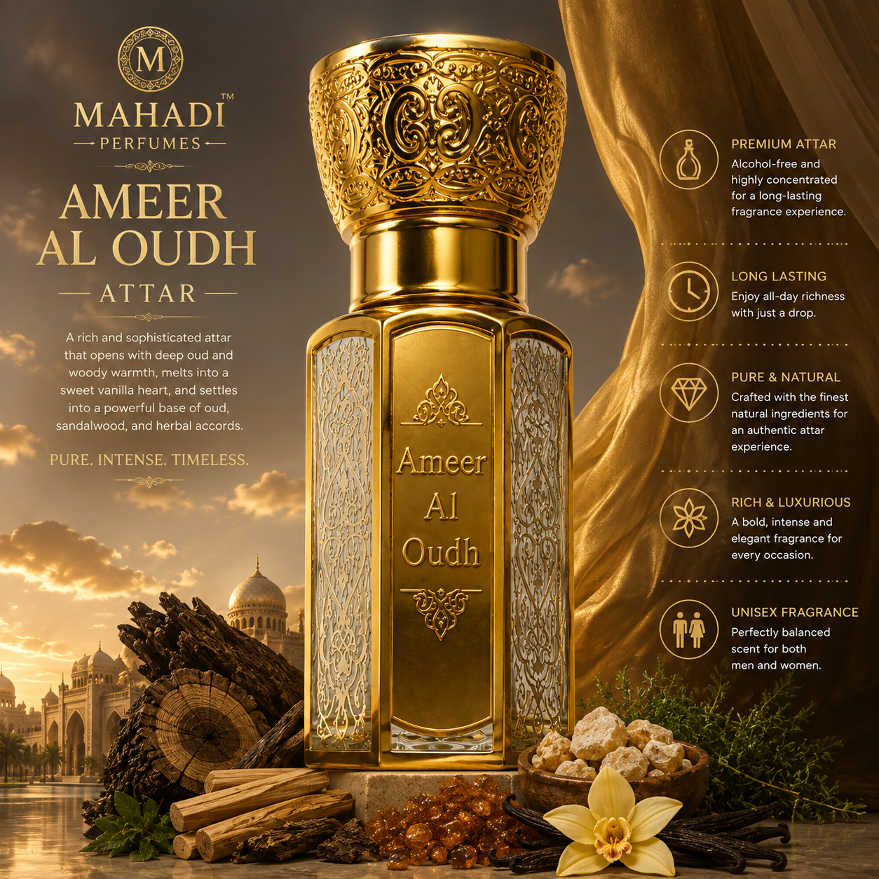 Ameer Al Oudh Attar | Premium Long Lasting Unisex Oud Fragrance