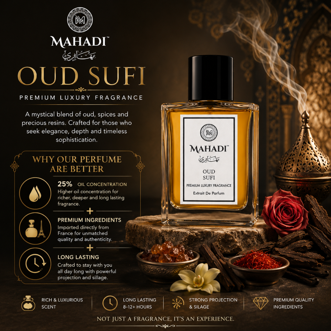 Oud Sufi Amber Woody Perfume | Oud, Patchouli, Sandalwood & Vanilla | Unisex Eau De Parfum