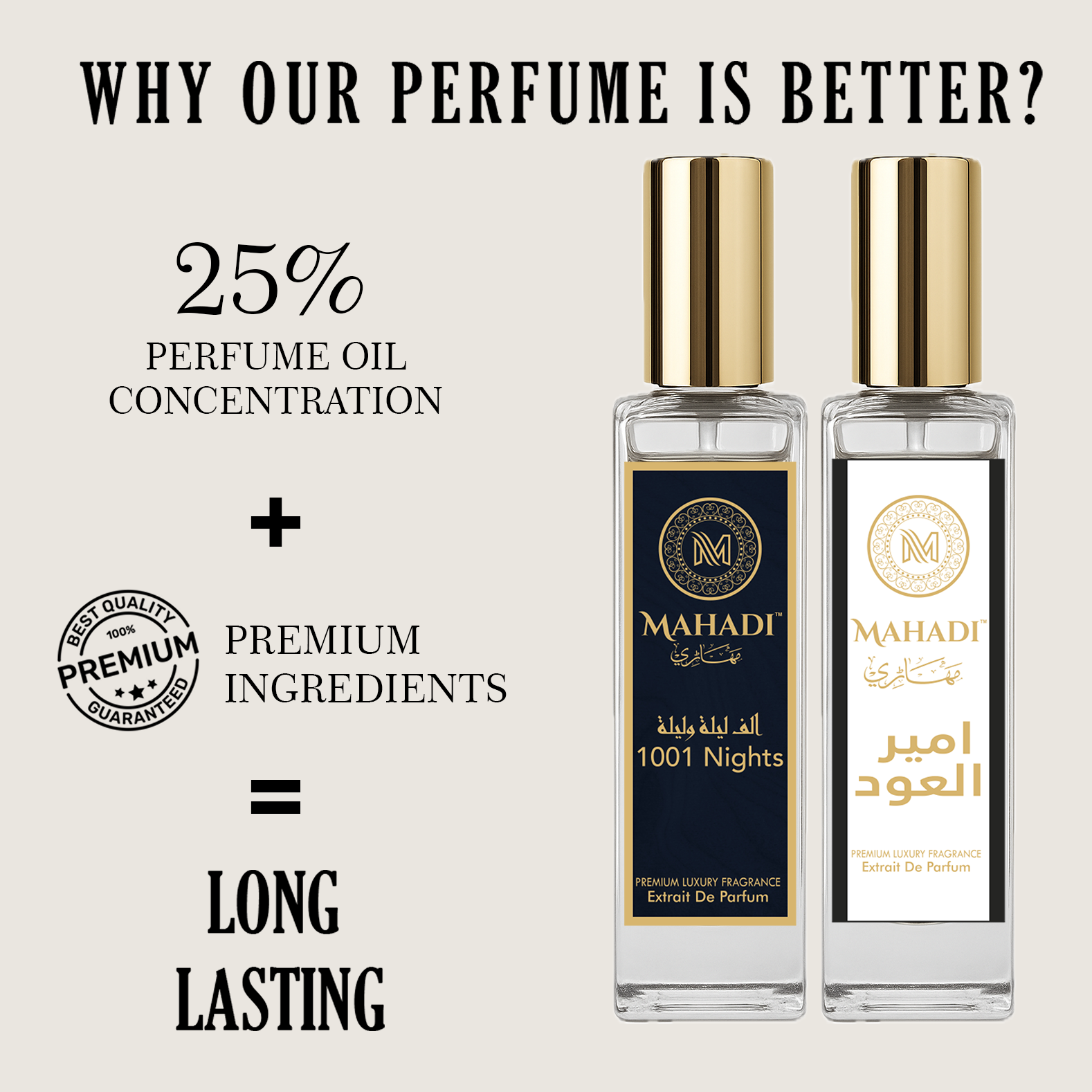 Luxury Perfume Gift Set 1001 Nights & Ameer Al Oud- 2 x 20ml Extrait De Parfum - 40 ml