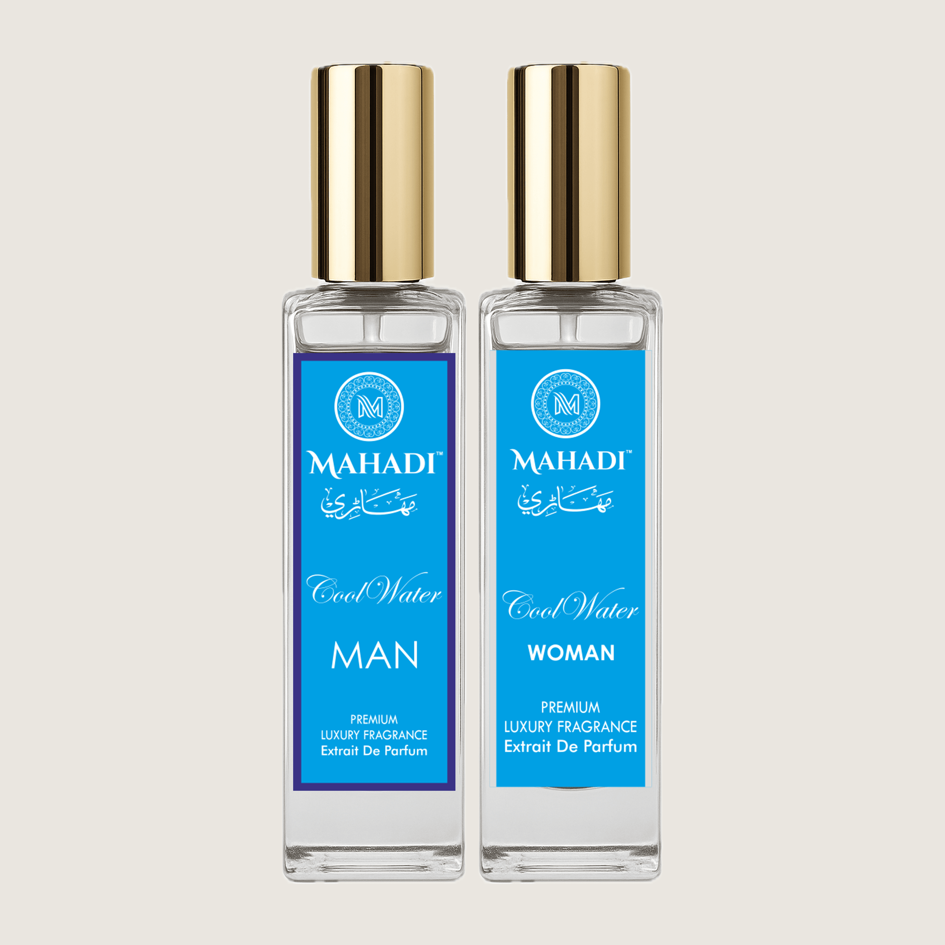 Luxury Perfume Gift Set Cool Water Men & Women - 2 x 20ml Extrait De Parfum - 40 ml - Mahadi Perfumes
