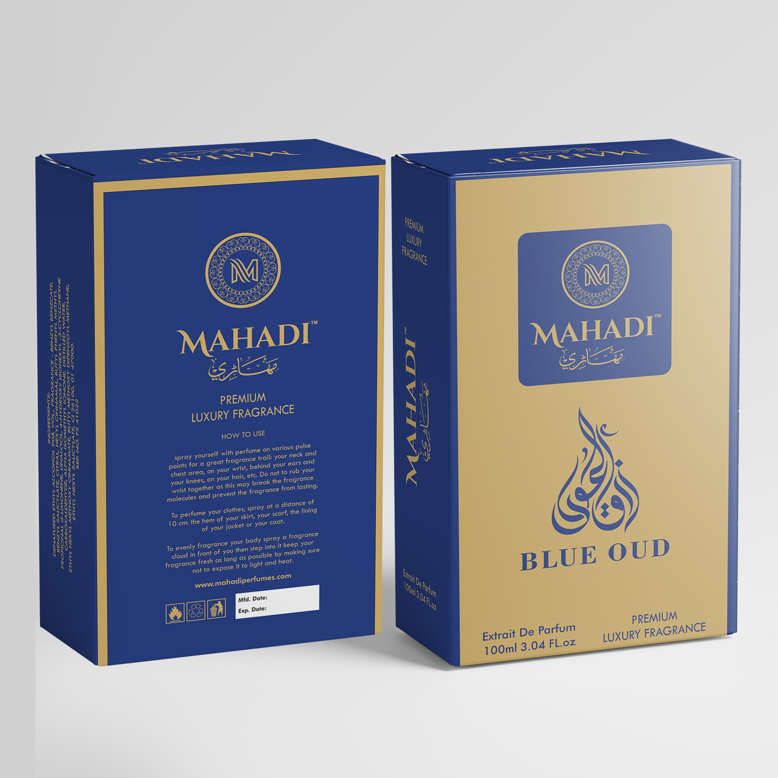 Blue Oud Eau De Parfum Unisex | Premium Luxury Fragrance | Mahadi Perfumes | Variants Available : 35 ml / 100 ml