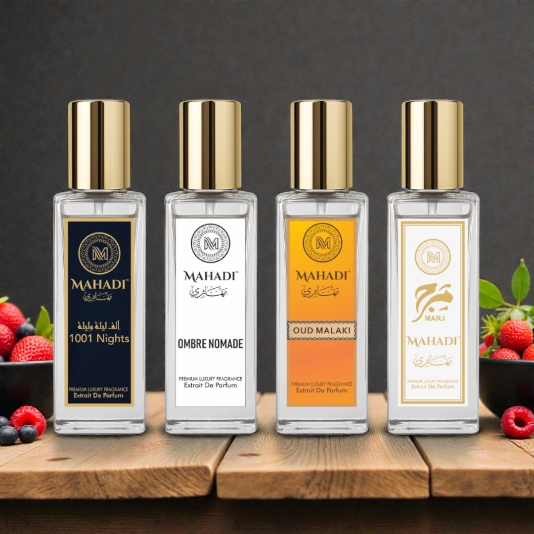 Luxury Perfume Gift Set | Pack Of 4 |1001 Nights|Ombre Nomade|Oud Malaki| Marj- 4 x 20ml
