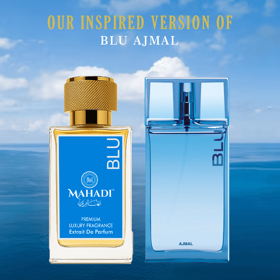 Blu | Eau de Parfum | Concentration for lasting performance | Perfect for daytime and casual wear | Affordable luxury with quality ingredients | Variants Available : 35ml Spray - Mahadi Perfumes