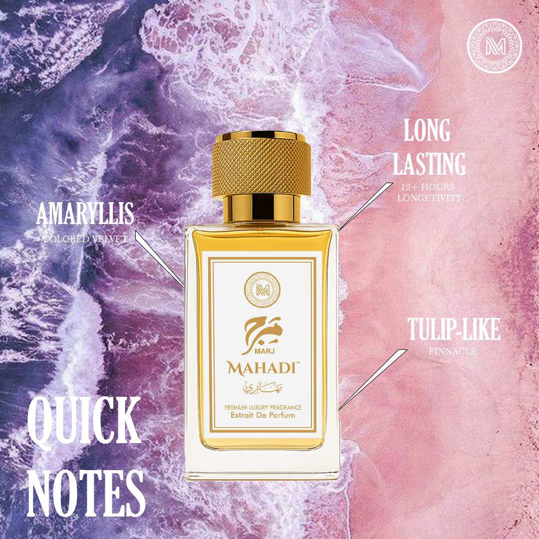Marj Perfume Eau De Perfume | Premium Long Lasting Fragrance | Variants Available : 35 ml Spray / 100 ml Spray | Mahadi Perfumes