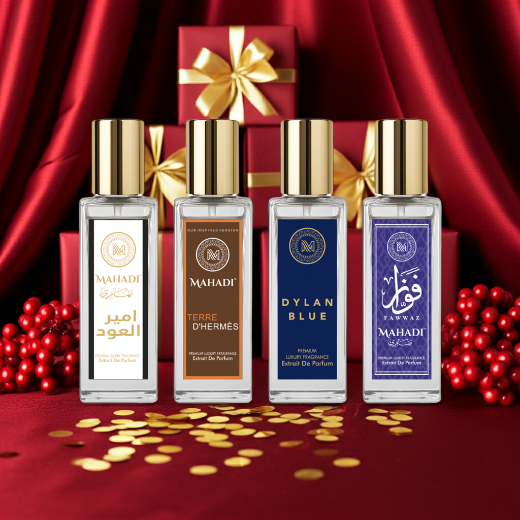 Luxury Perfume Gift Set | Pack Of 4 |Ameer Al Oud|Terre D'|Dylan Blue| Fawwaz - 4 x 20ml